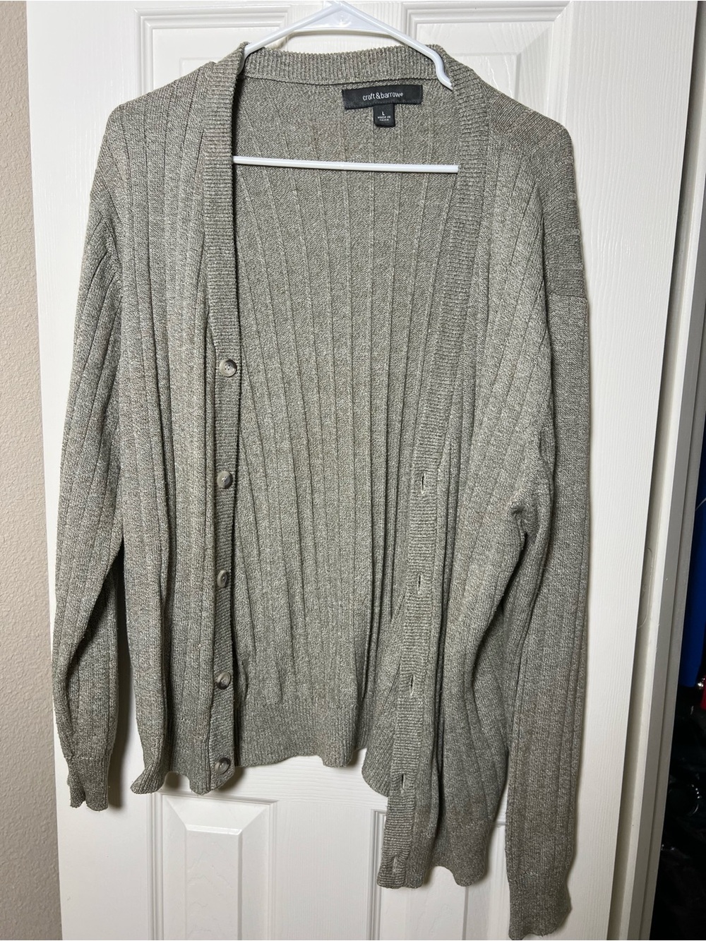 croft & barrow Women’s Sage Green Button-Front Cardigan no pockets